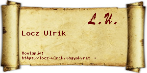 Locz Ulrik névjegykártya